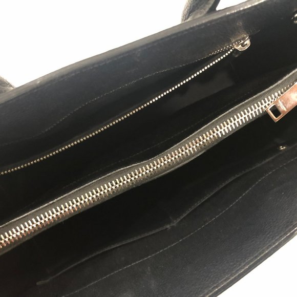 Saint Laurent YSL Black Grained Leather Small Sac de Jour Top Handle w/ Strap - Picture 4 of 12